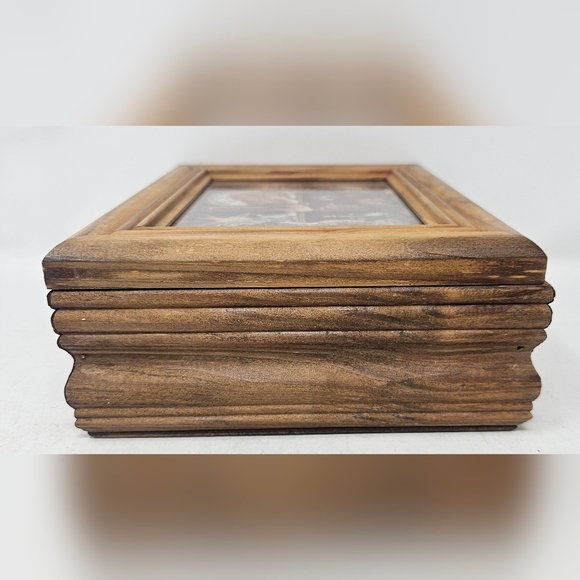 Mischief By Janet Kruskamp Print 3 Cats Handmade Solid Wood Hinged Jewelry Box - Picture 3 of 12